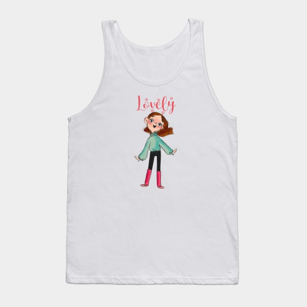 Lovely girl Tank Top by Lu Lapin